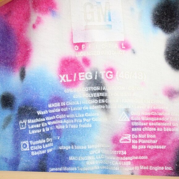 GM Official X Chevrolet Shirt Men Multicolor Tie Dye Short Sleeve Cotton Size XL - Picture 6 of 9